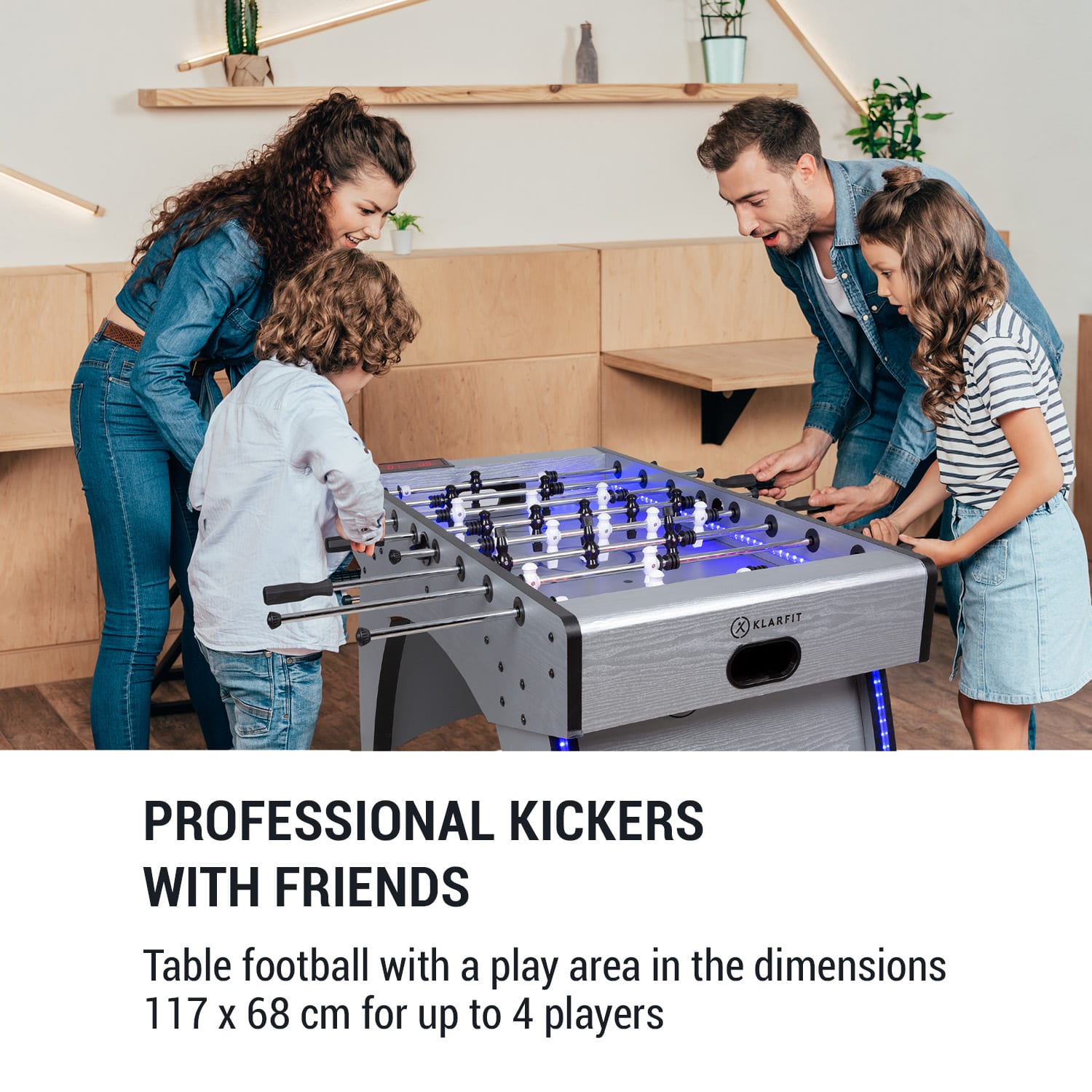 KLARFIT Arrowhead, stolný futbal, 117 × 68, LED osvetlenie, automatické počítanie gólov – Obrázok 4