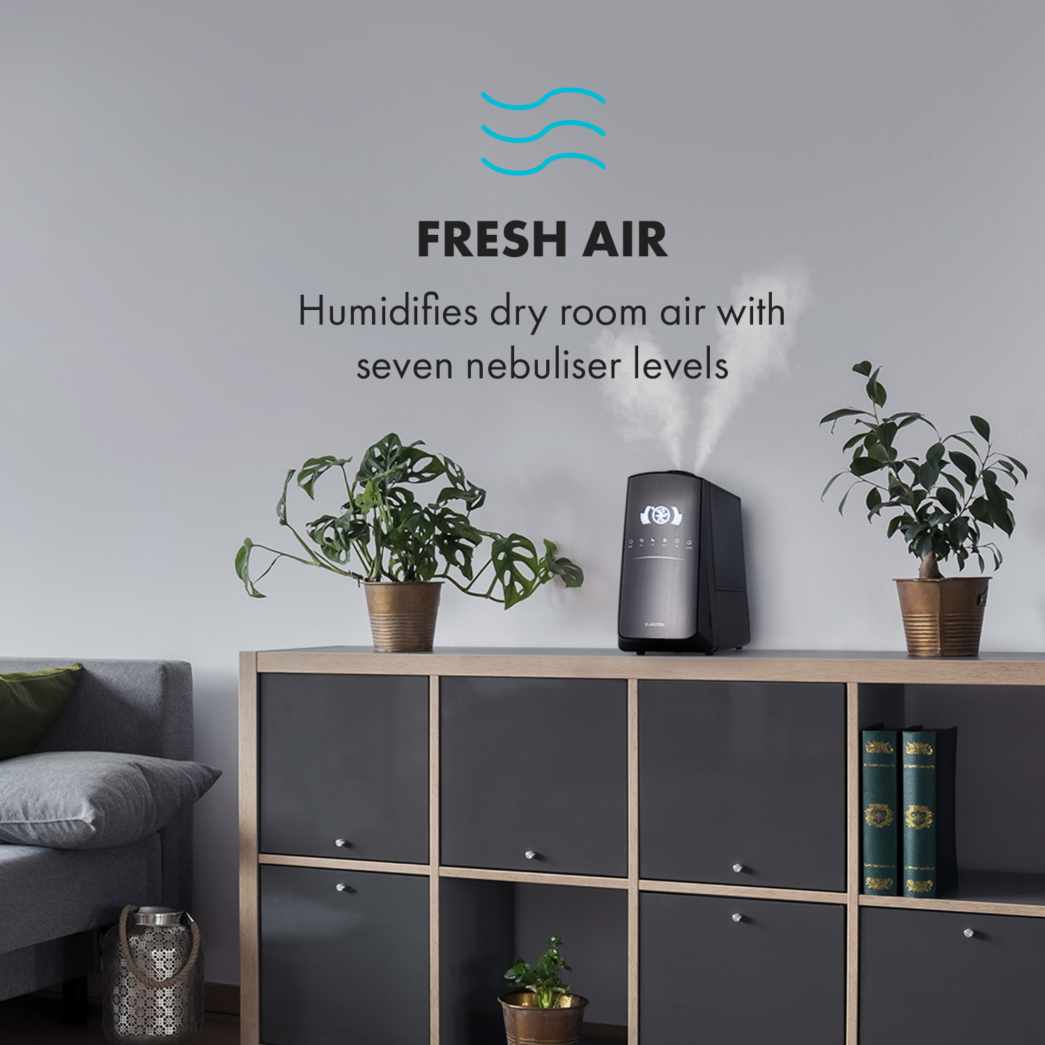 Klarstein VapoAir Opal Smart, zvlhčovač vzduchu, ovládanie cez aplikáciu, LED obrazovka, diaľkový ovládač – Obrázok 2