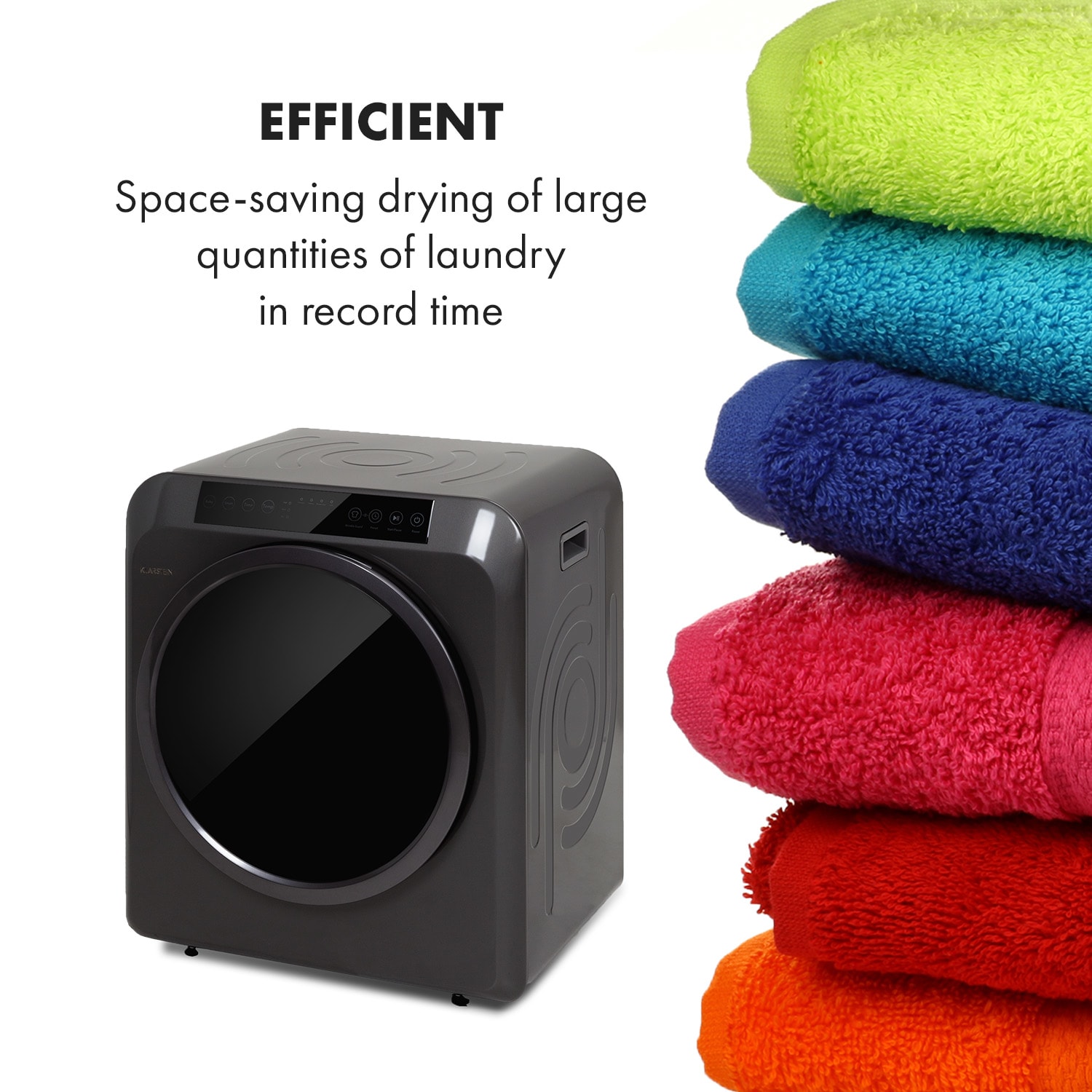 Klarstein EZ Dry, sušička bielizne, odvod vlhkého vzduchu, 1500W, 6kg, 60cm – Obrázok 4