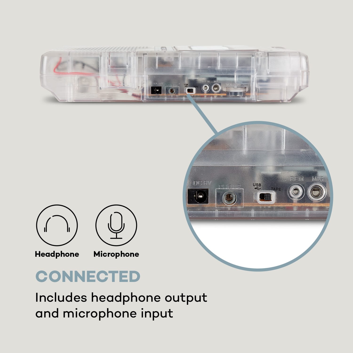 Auna ClearTech, magnetofón, diktafón, USB, MP3, prenosný, transparentný – Obrázok 5