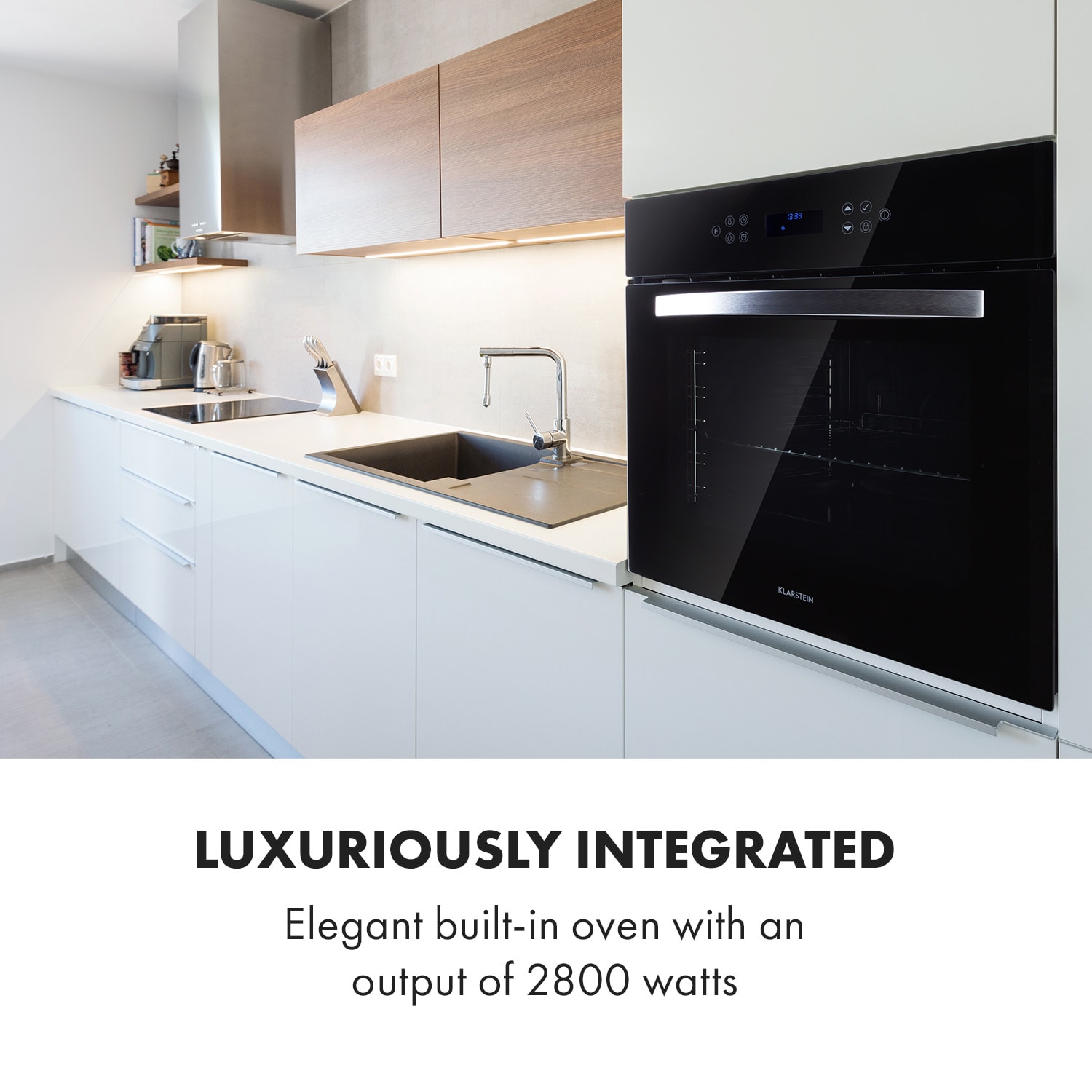 Klarstein Bernadin, elektrická vstavaná rúra, 2800 W, 70 l, 50 – 250 °C, energetická trieda A+
