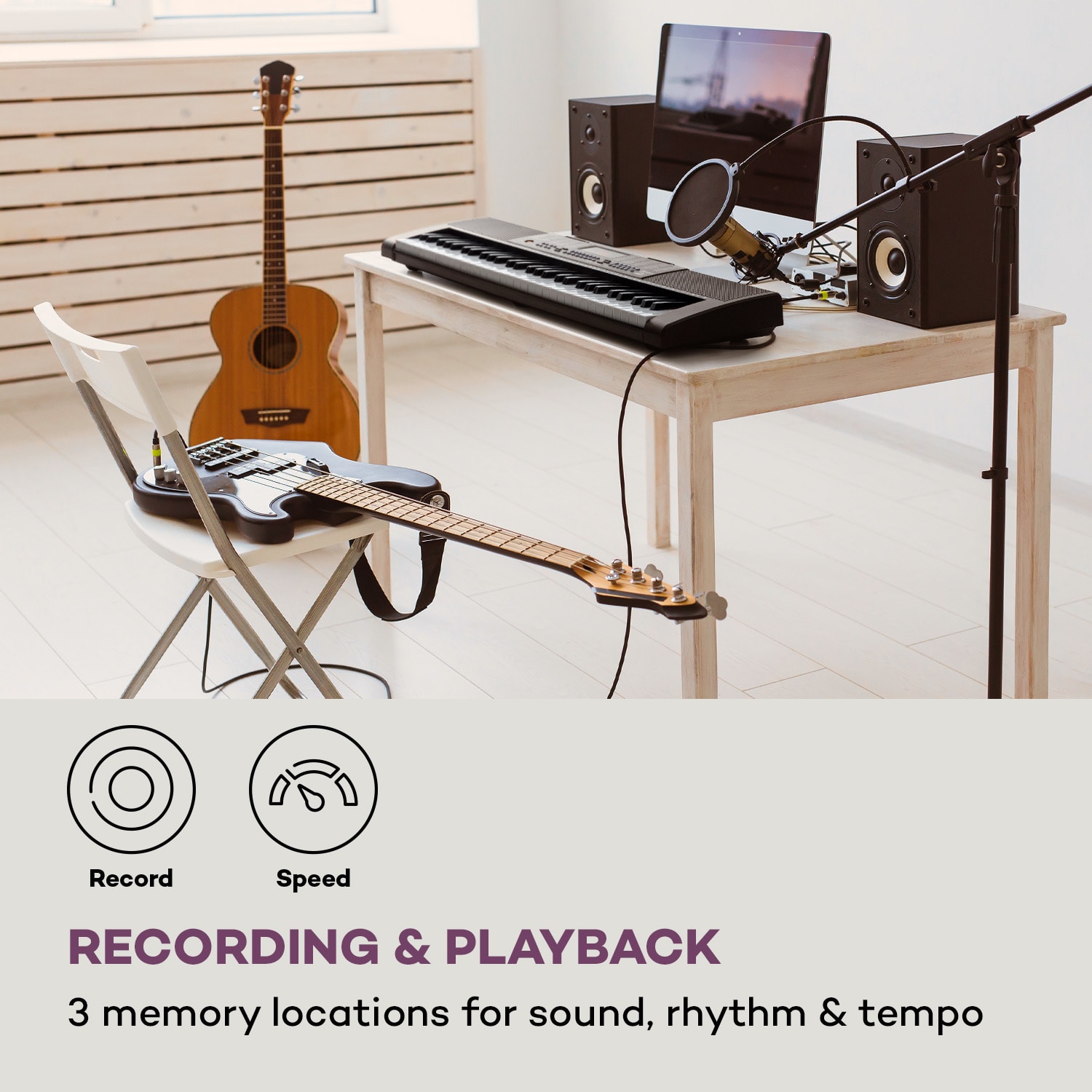 SCHUBERT Etude 255 LCD, keyboard s učebnými funkciami, 61 kláves, LED displej, osvetlené klávesy, 255 rytmov – Obrázok 5