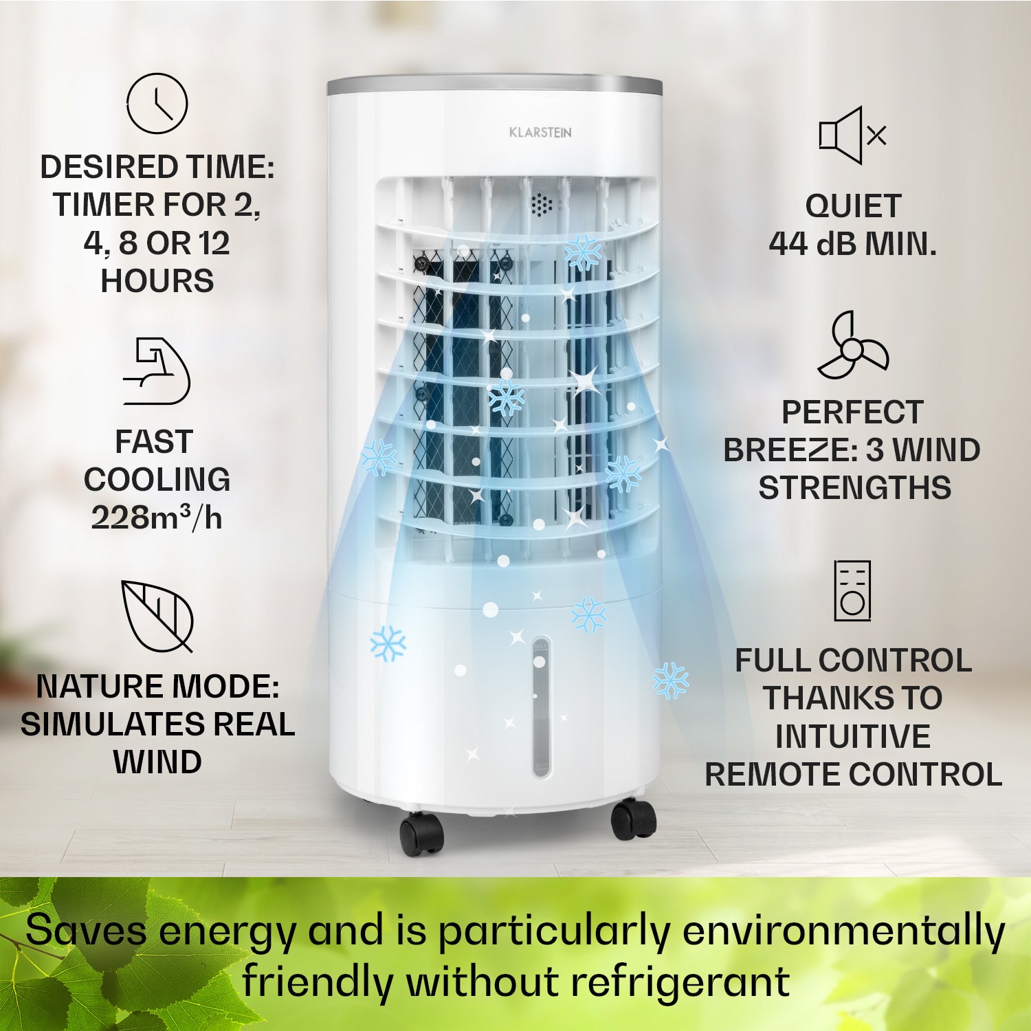 Klarstein Skypillar, 3 v 1 ochladzovač vzduchu, ventilátor, zvlhčovač vzduchu, 5 l, diaľkový ovládač