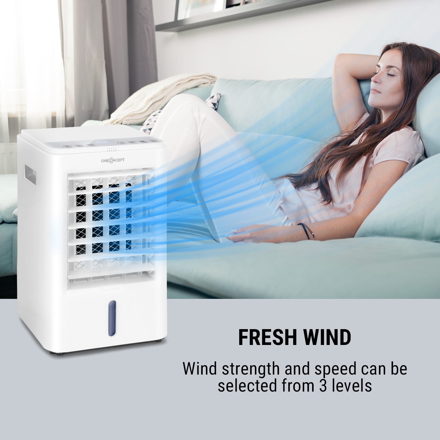 OneConcept Arctic Cube, 4 v 1 ochladzovač vzduchu, 40 W, 230 m³/h, 2 x chladiaci box – Obrázok 3