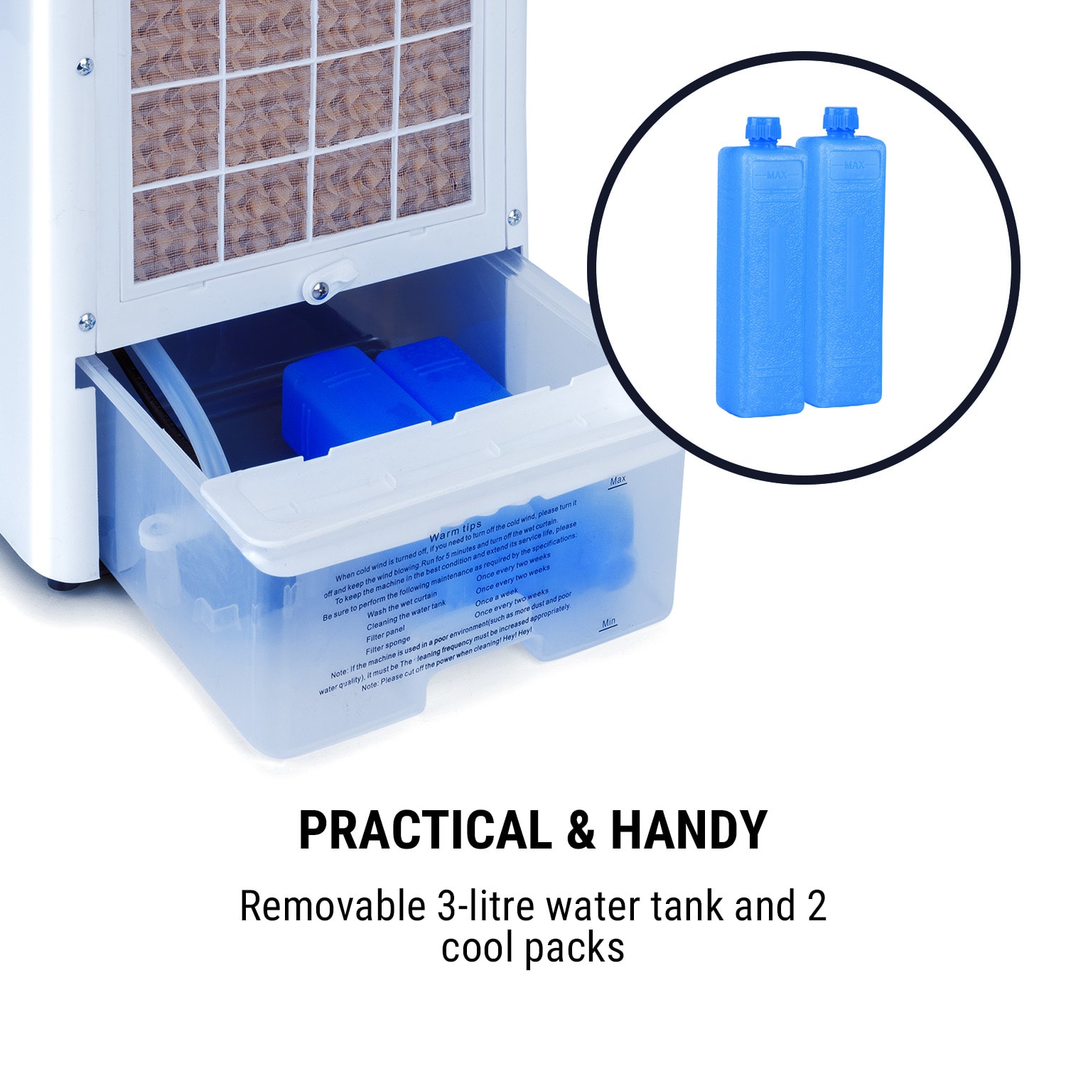 OneConcept Arctic Cube, 4 v 1 ochladzovač vzduchu, 40 W, 230 m³/h, 2 x chladiaci box – Obrázok 5