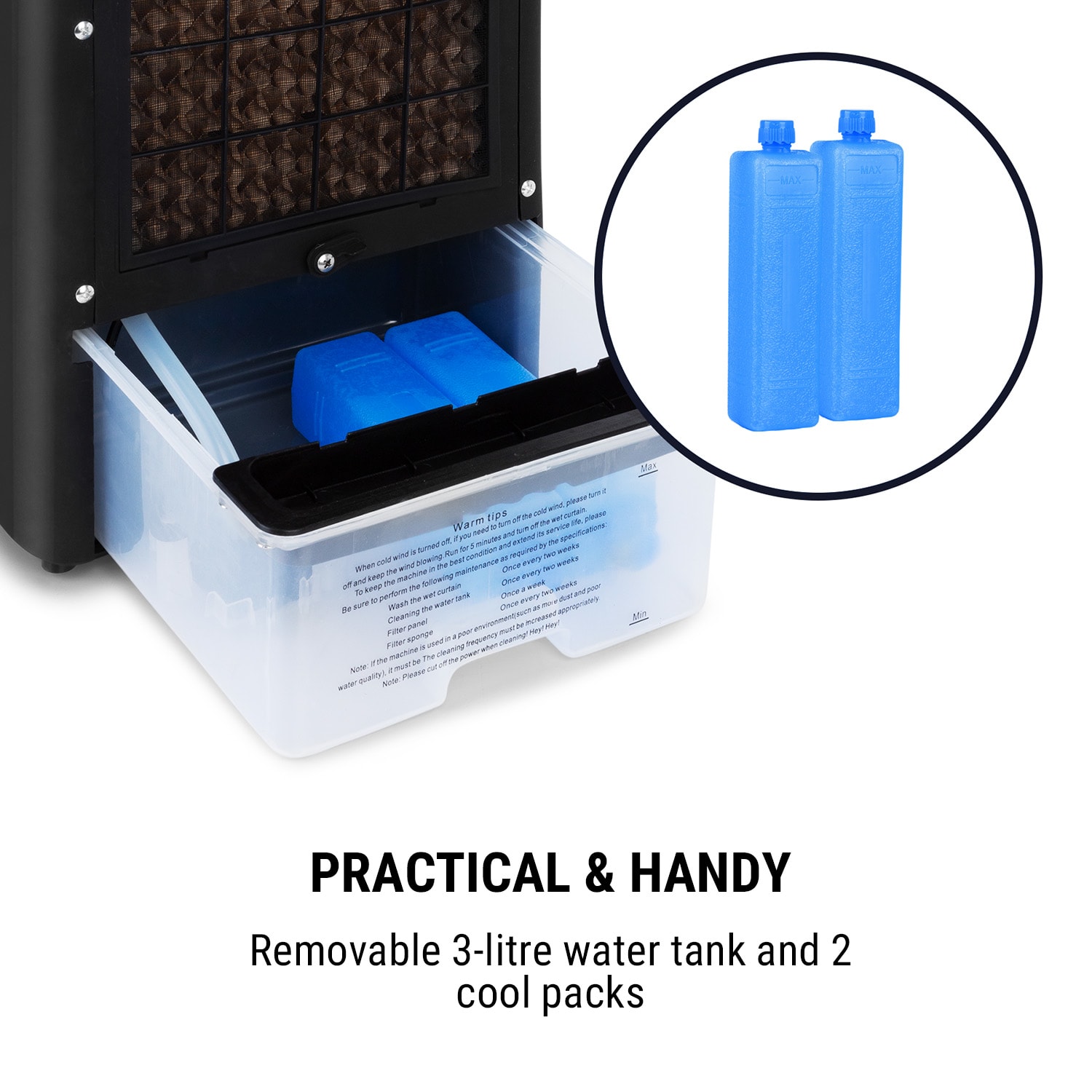 OneConcept Arctic Cube, 4 v 1 ochladzovač vzduchu, 40 W, 230 m³/h, 2 x chladiaci box – Obrázok 5