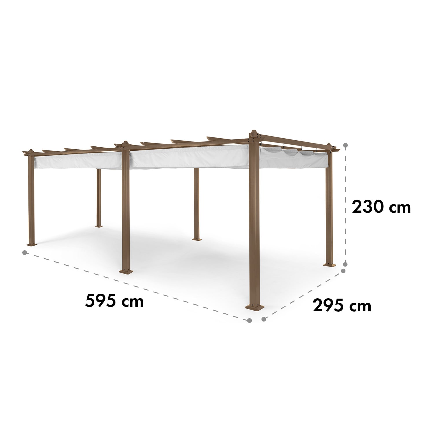 Blumfeldt Pantheon Rust, pergola, hliníková štvorhranná rúrka, 3 × 6 m, 4 rohové stĺpiky, nepremokavá – Obrázok 5