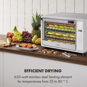 Klarstein Mega Jerky, automatická sušička potravín, 650 W, 35-80°C, dotykový LCD displej, časovač, 8 poschodí