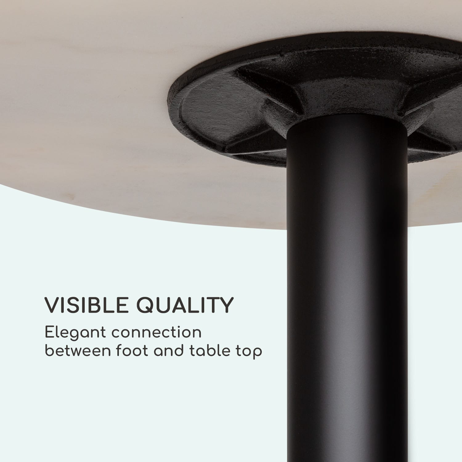 Blumfeldt Patras Pearl, bistro stolík, secesný štýl, mramor, Ø 60 cm, výška 75 cm, liatinový stojan – Obrázok 5