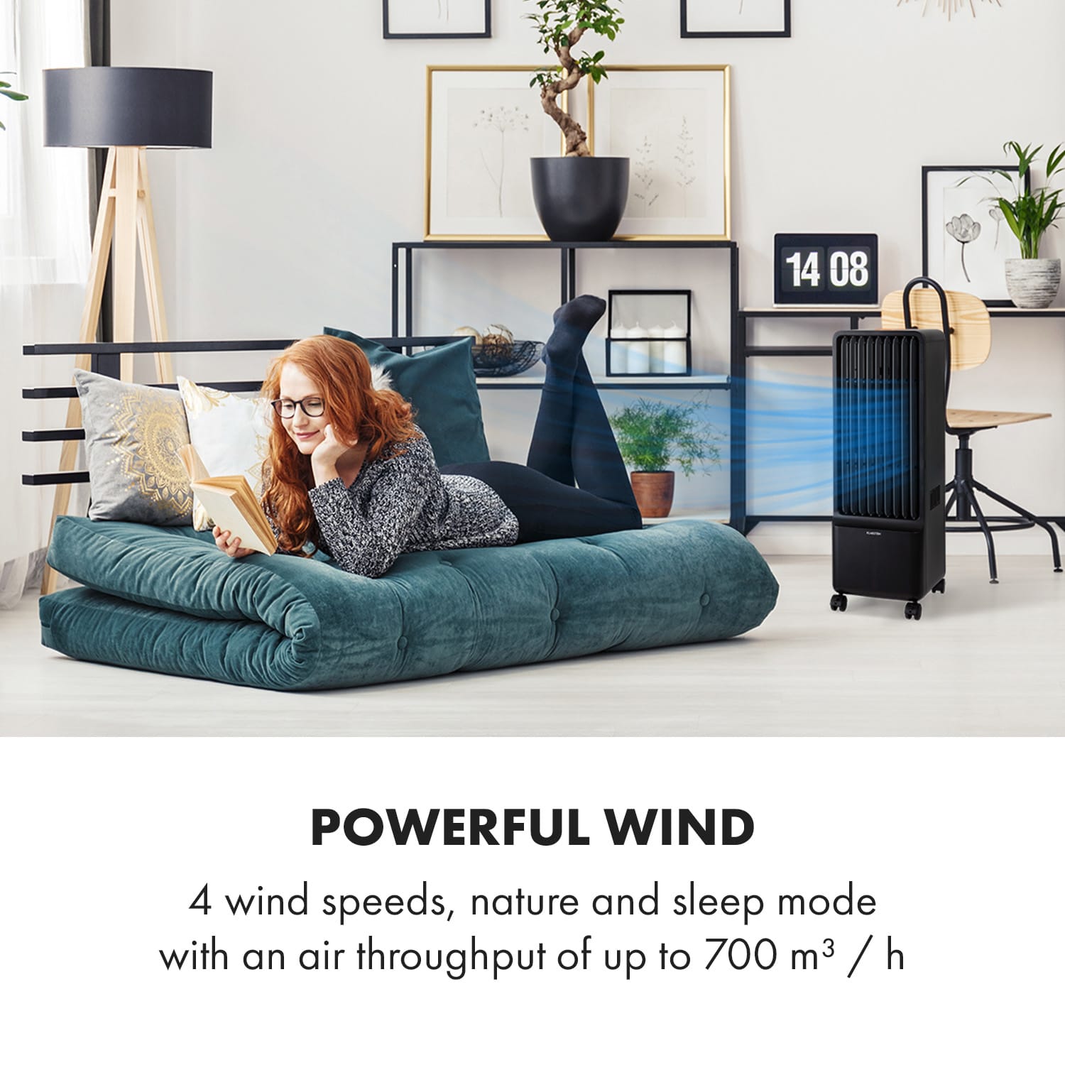 Klarstein Maxflow Smart, 3 v 1 ochladzovač vzduchu, ventilátor, zvlhčovač vzduchu, 5 l, WiFi, diaľkový ovládač, 2 × chladiaca súprava – Obrázok 3