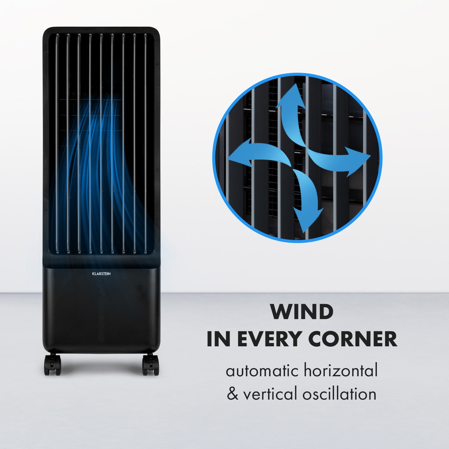 Klarstein Maxflow Smart, 3 v 1 ochladzovač vzduchu, ventilátor, zvlhčovač vzduchu, 5 l, WiFi, diaľkový ovládač, 2 × chladiaca súprava – Obrázok 4