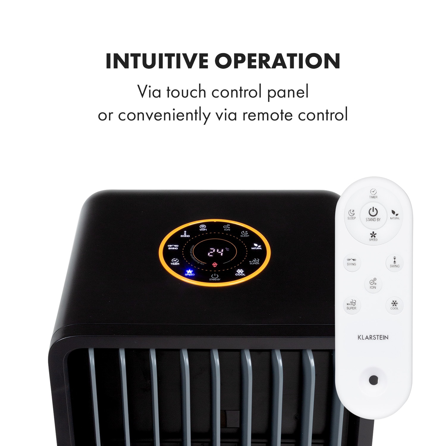 Klarstein Maxflow Smart, 3 v 1 ochladzovač vzduchu, ventilátor, zvlhčovač vzduchu, 5 l, WiFi, diaľkový ovládač, 2 × chladiaca súprava – Obrázok 5