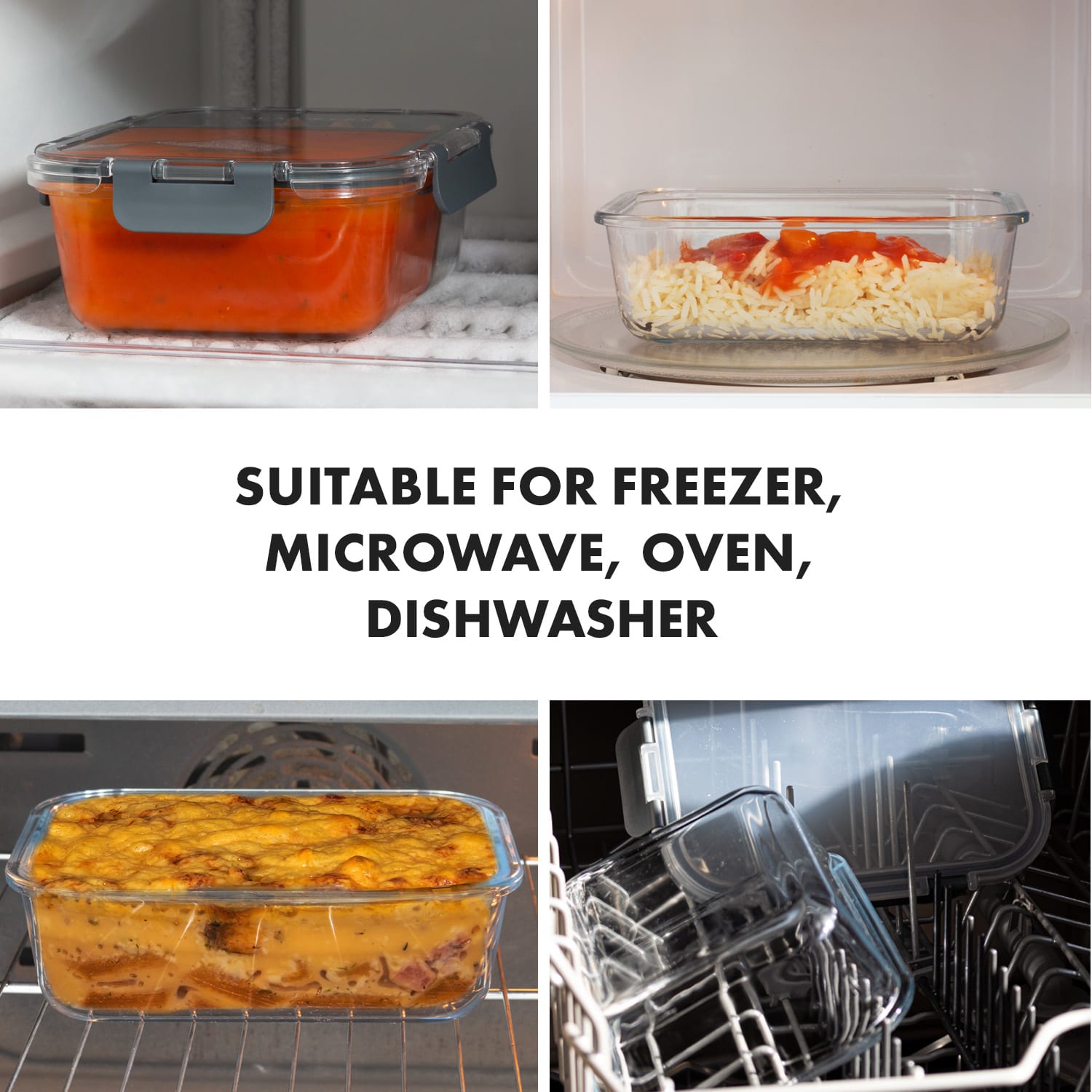 Klarstein Glaswerk Jardine, dózy na potraviny, súprava 3 kusov, 2 komory, 1040 ml, borosilikátové sklo, vrchnák – Obrázok 5