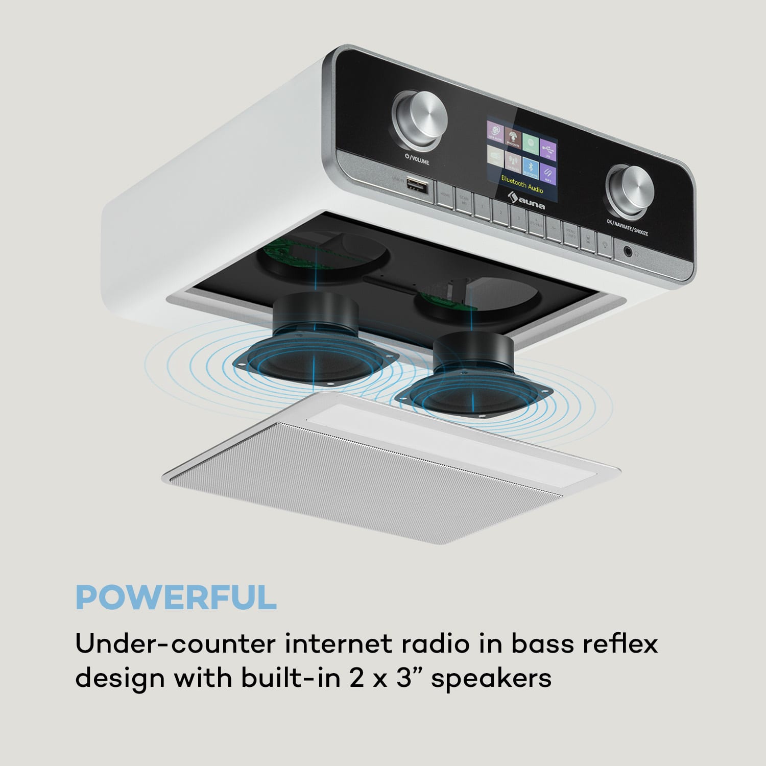 Auna Connect Soundchef MKII, kuchynské rádio na zabudovanie, internetové rádio, DAB+, UKW, reproduktory 2x3" – Obrázok 2
