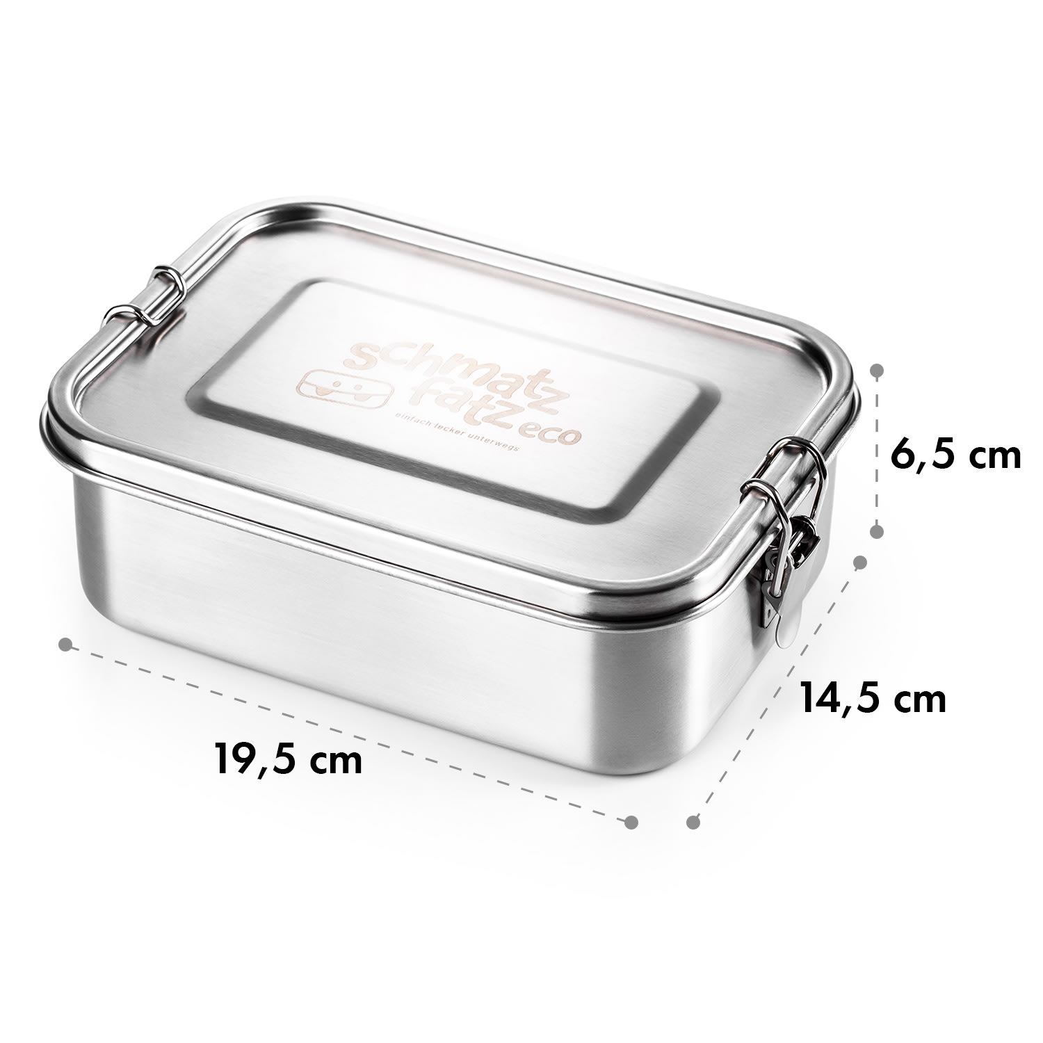 Klarstein schmatzfatz eco, desiatová dóza, 1200 ml, 19,5 × 14,5 × 6,5 cm (Š × V × H), ušľachtilá oceľ – Obrázok 5
