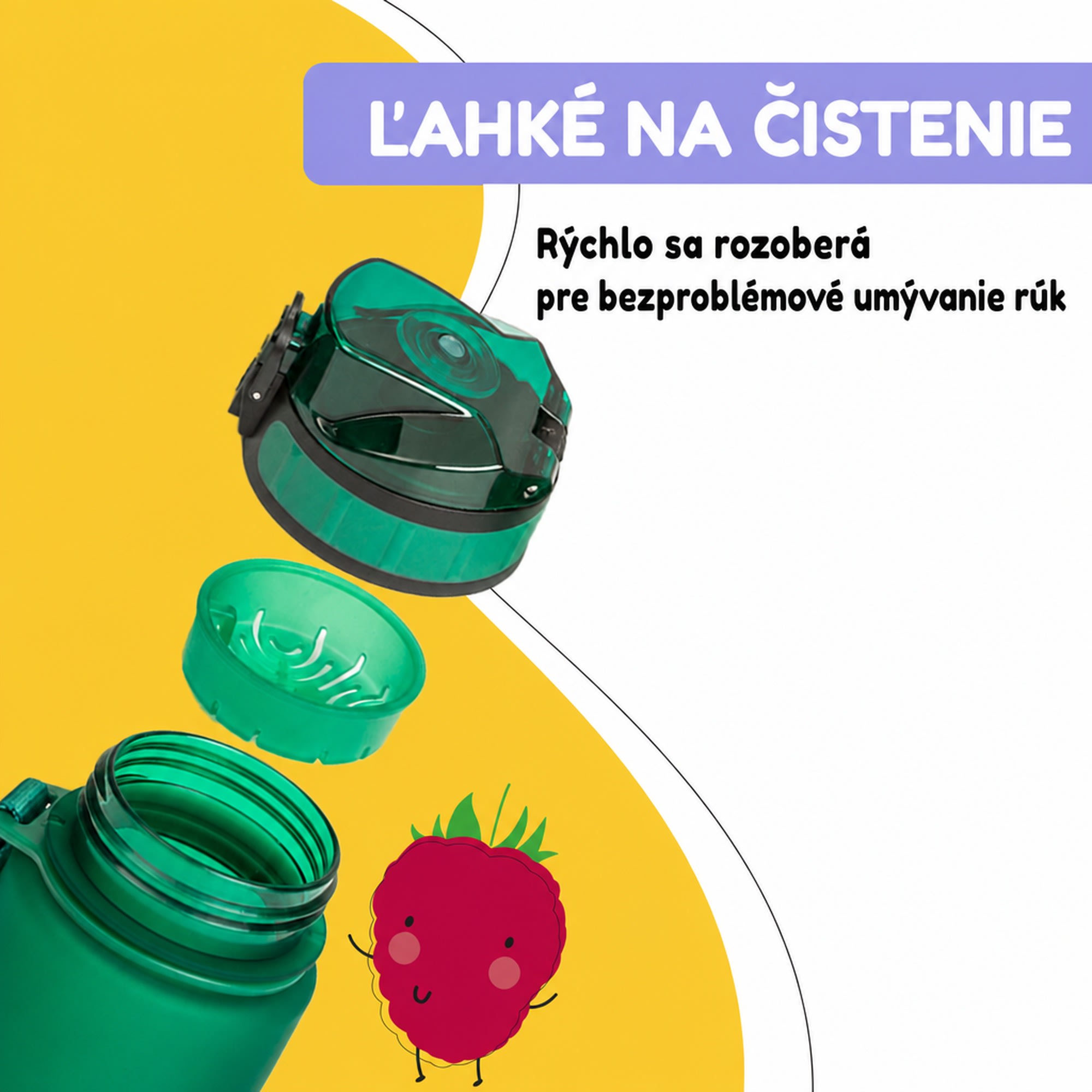 Klarstein Schmatzfatz Wakaba fľaša na pitie | 350 ml | Tritan | Popruh na prenášanie | Bez BPA – Obrázok 3