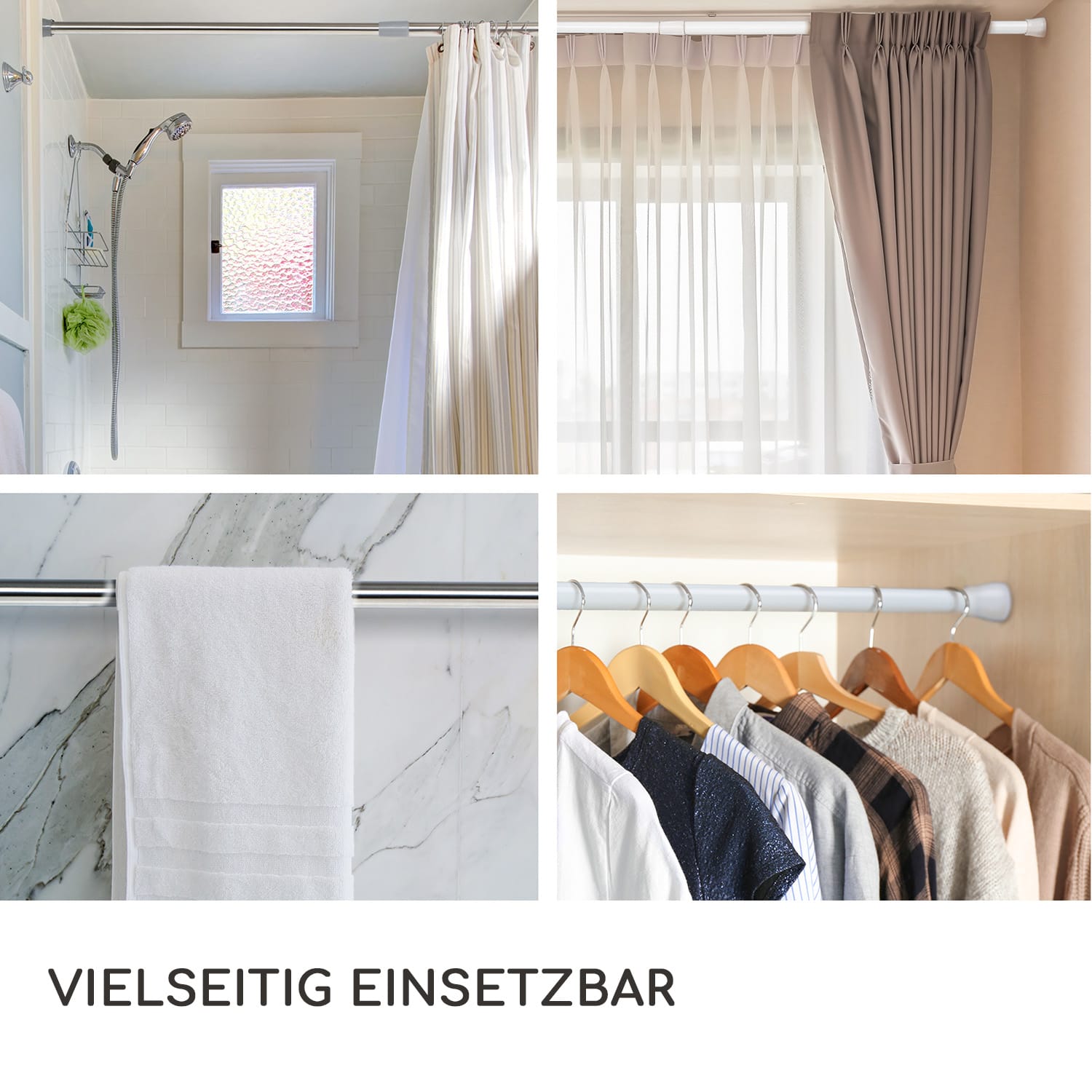 Blumfeldt Stamina L, teleskopická tyč, na sprchový záves, 110-200 cm, protišmyková – Obrázok 5