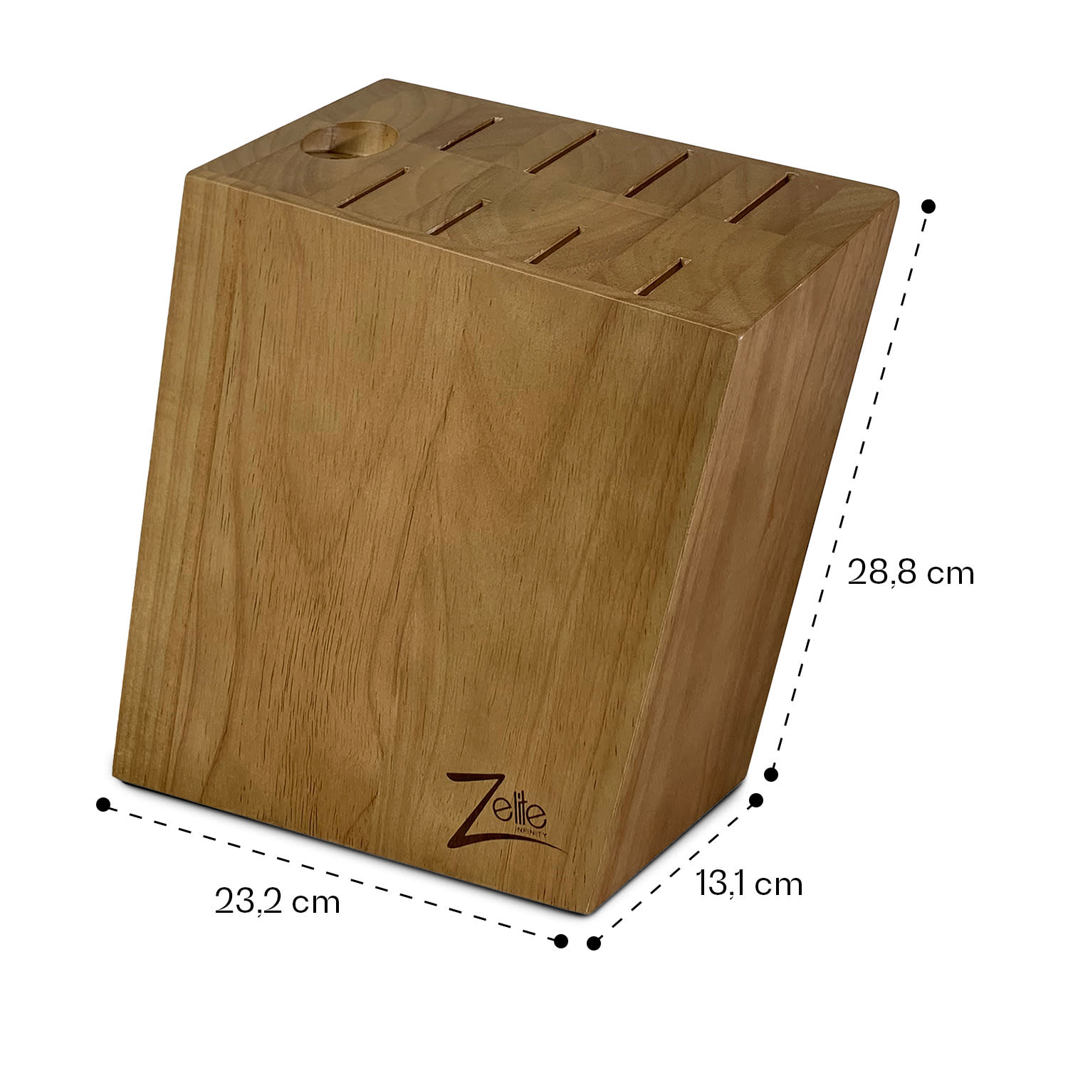 Zelite Infinity by Klarstein Comfort Pro séria, stojan na nože, kaučukovníkové drevo – Obrázok 5