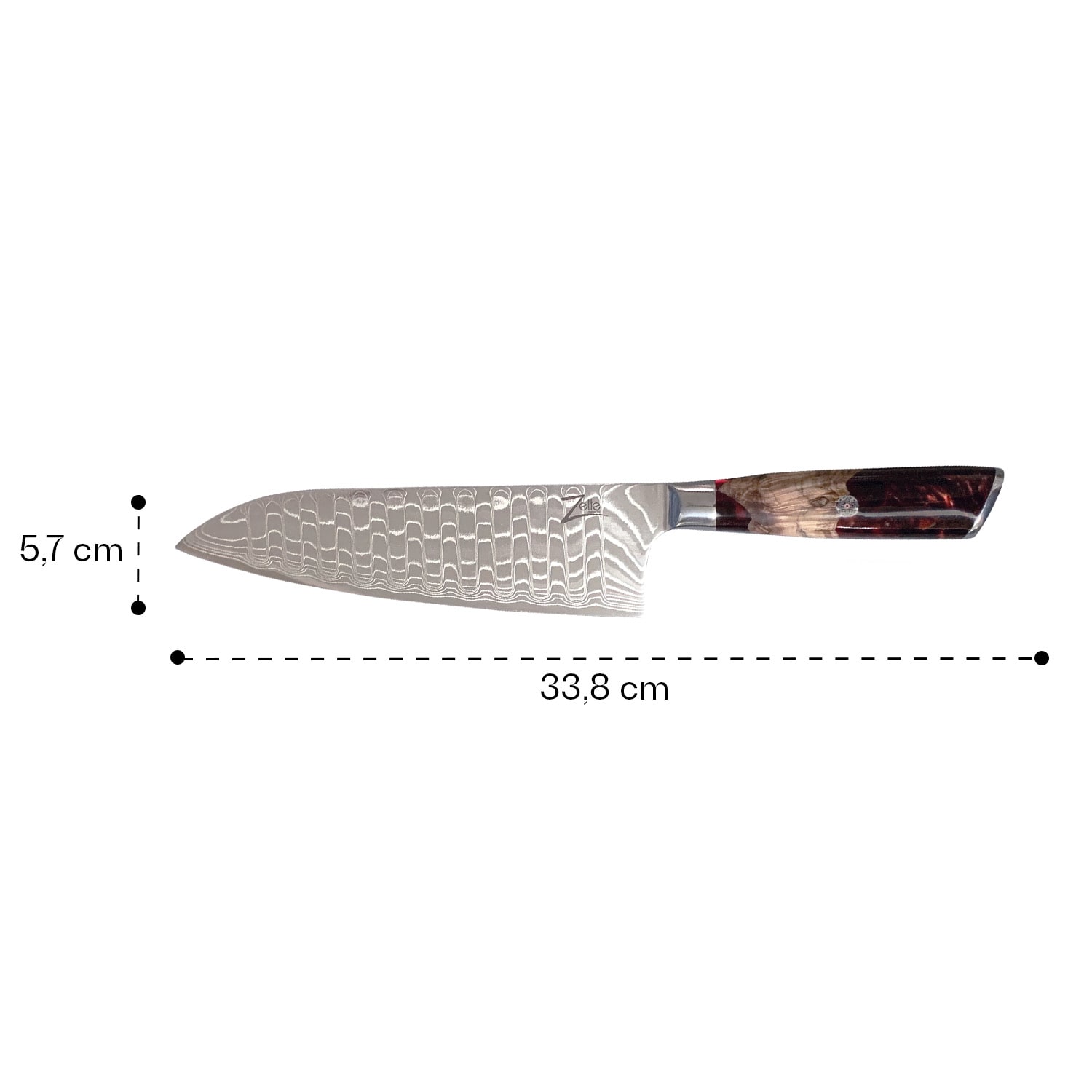 Zelite Infinity by Klarstein Infinity Wave, 8" kuchársky nôž, 61 HRC, damašková oceľ – Obrázok 4