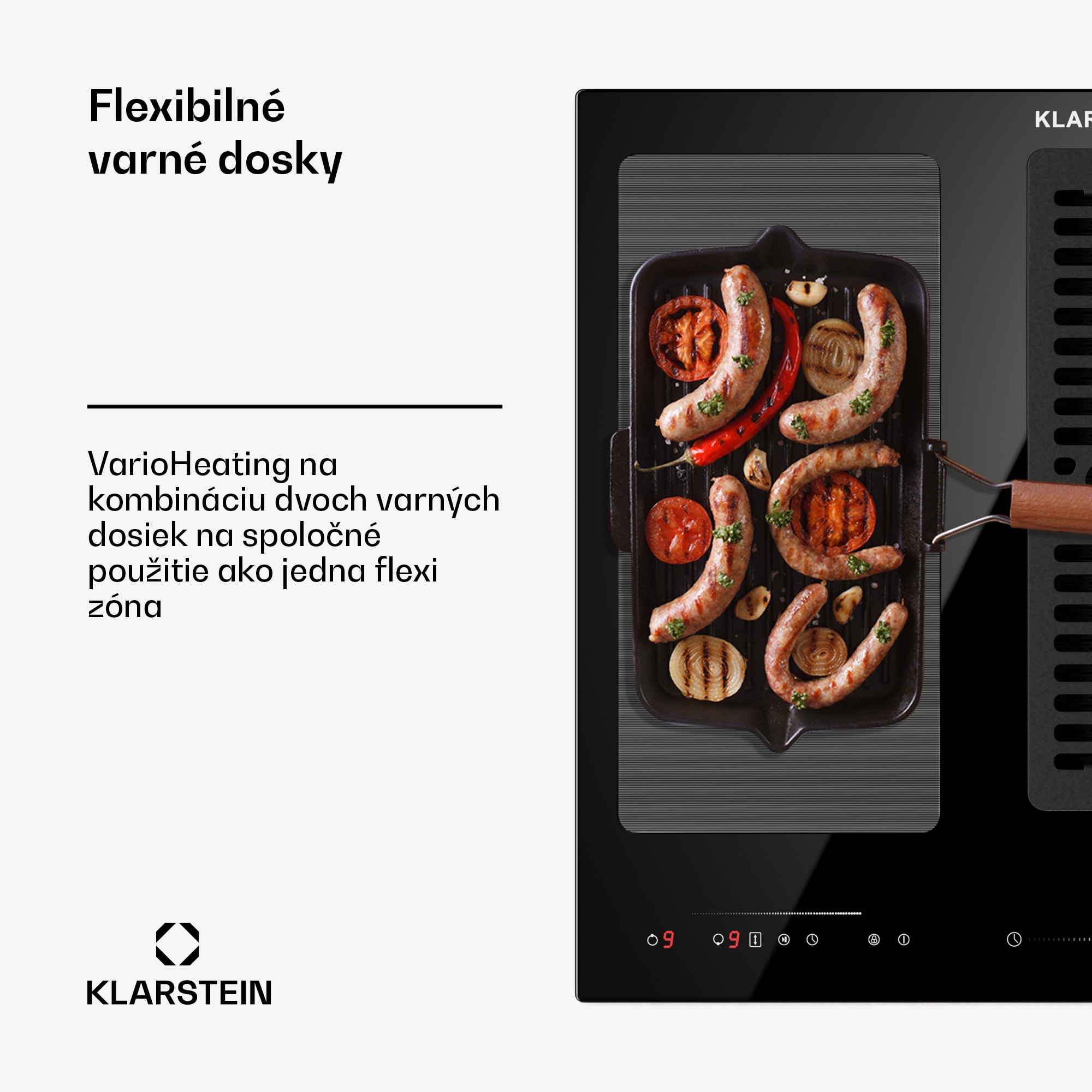 Klarstein Full House 60 Down Air System, indukčný sporák + digestor, 329 m³/h, EEC A – Obrázok 2