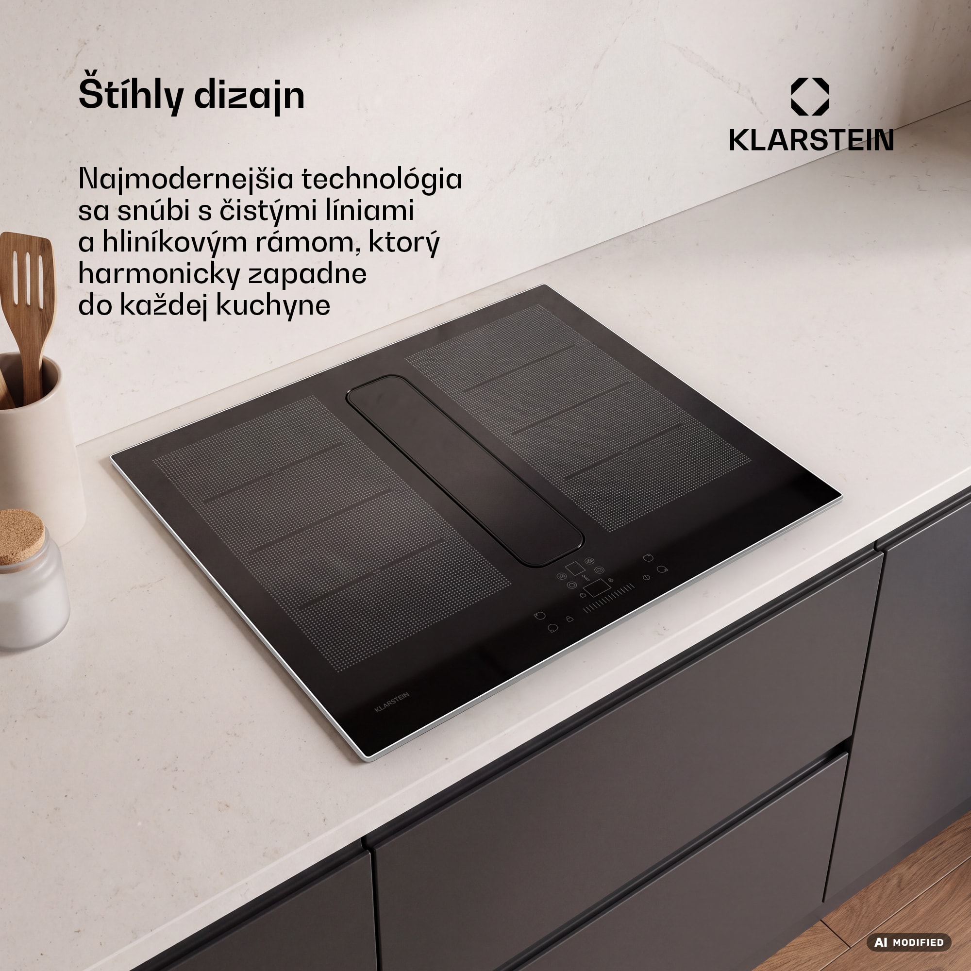 Klarstein ChefFusion indukčná varná doska s odsávačom pár | 4 varné zóny | 7200 W | 504,3 m³/h | 60 cm